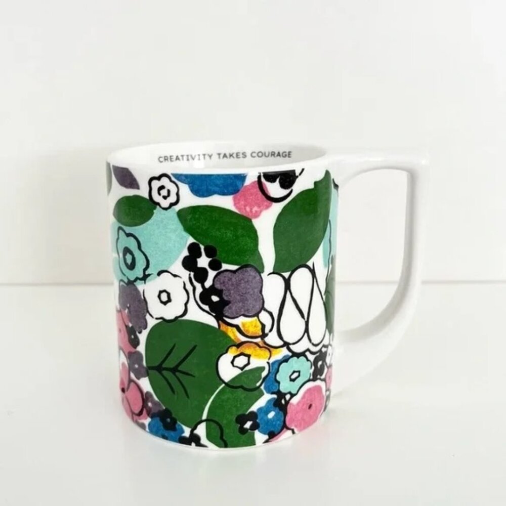 Amelin Archive Ceramic Mug Creativity Takes Courage Floral Inspirational Design